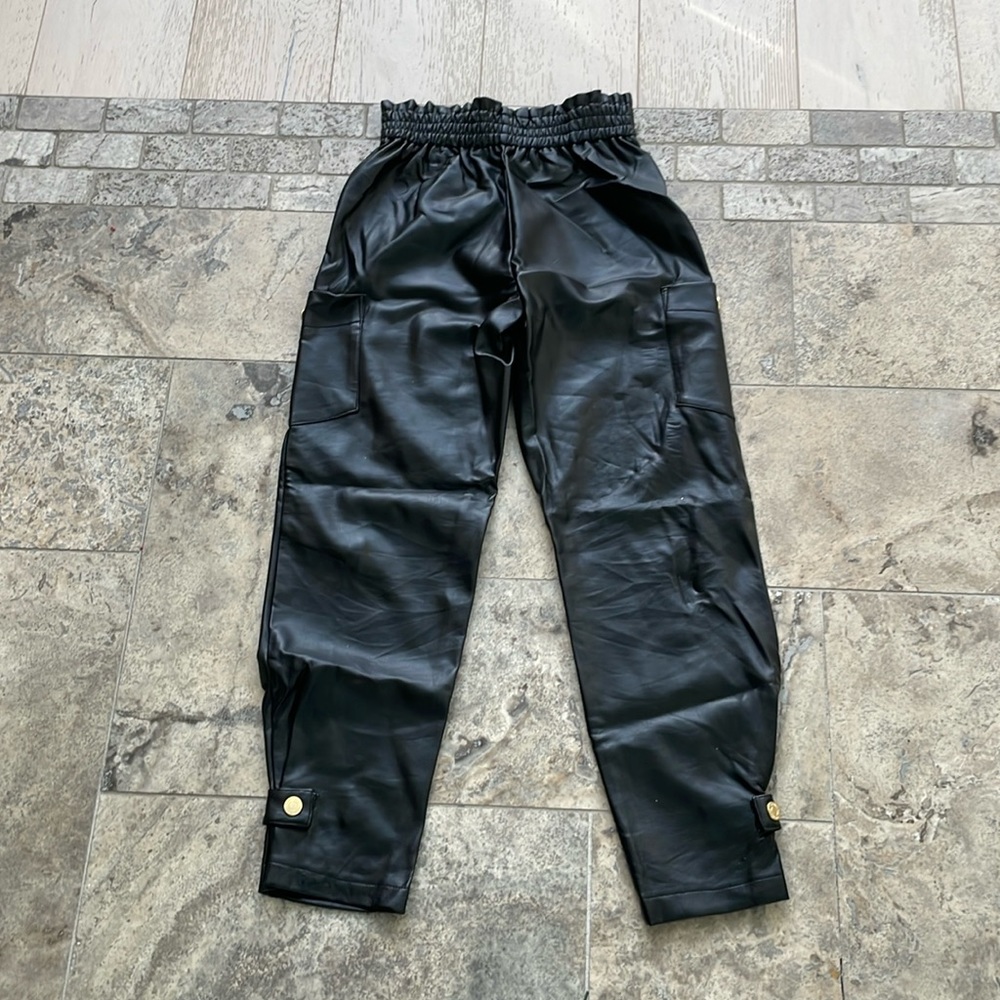 Leather joggers